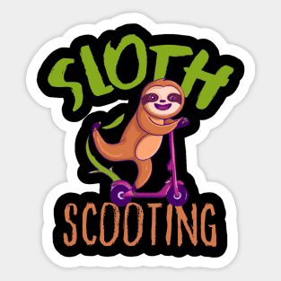 Funny E-Scooter, Cute Kawaii Sloth Driving Scooter Sticker